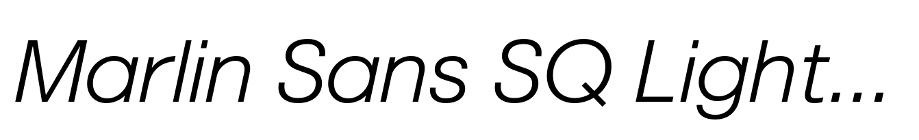 Marlin Sans SQ Light Italic
